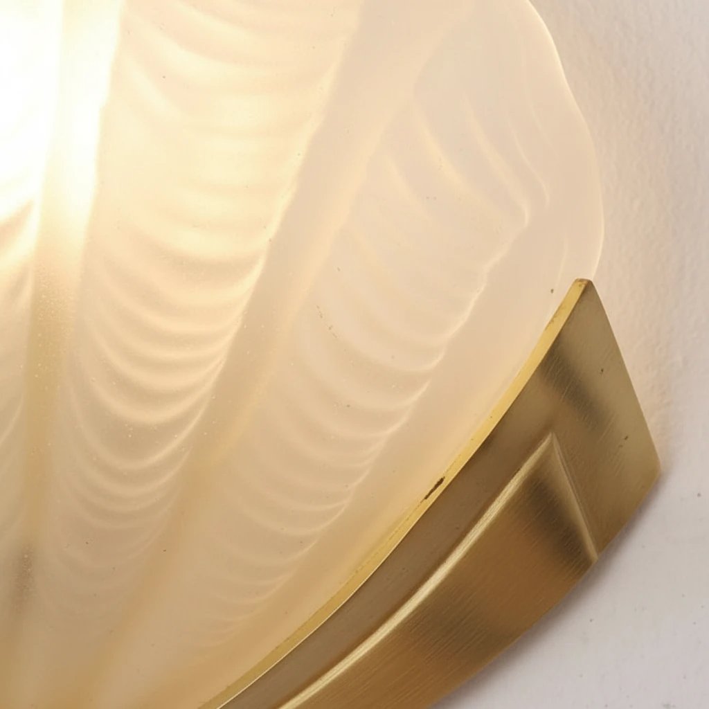 Frosted Glass & Brass Base Detail