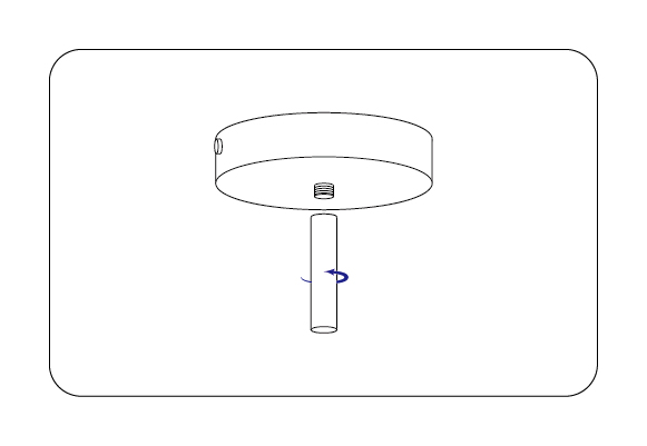 03 Attach the upper half of the lamp bracket to the underside of the ceiling mount