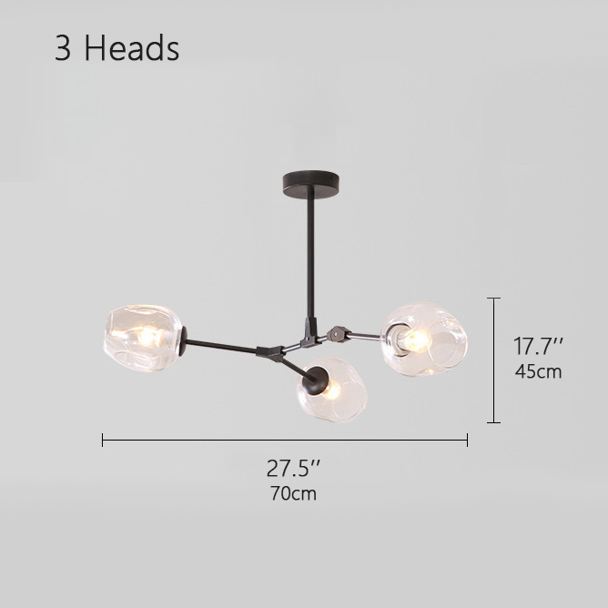 3 heads: ∅ 27.6″ x H 17.7″ / Dia 70 cm x H 45 cm