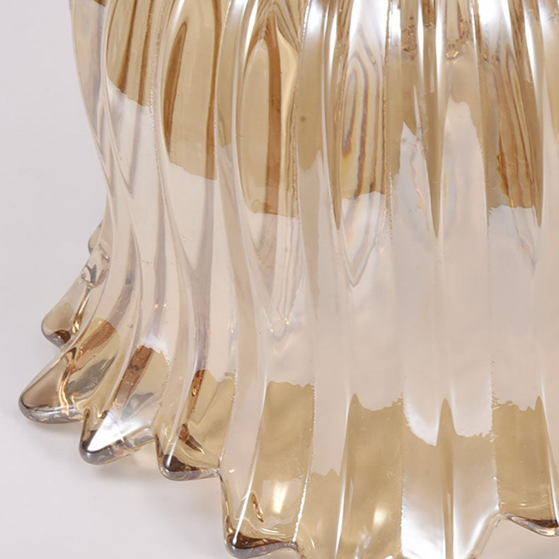 Ruffled Amber Glass Shade