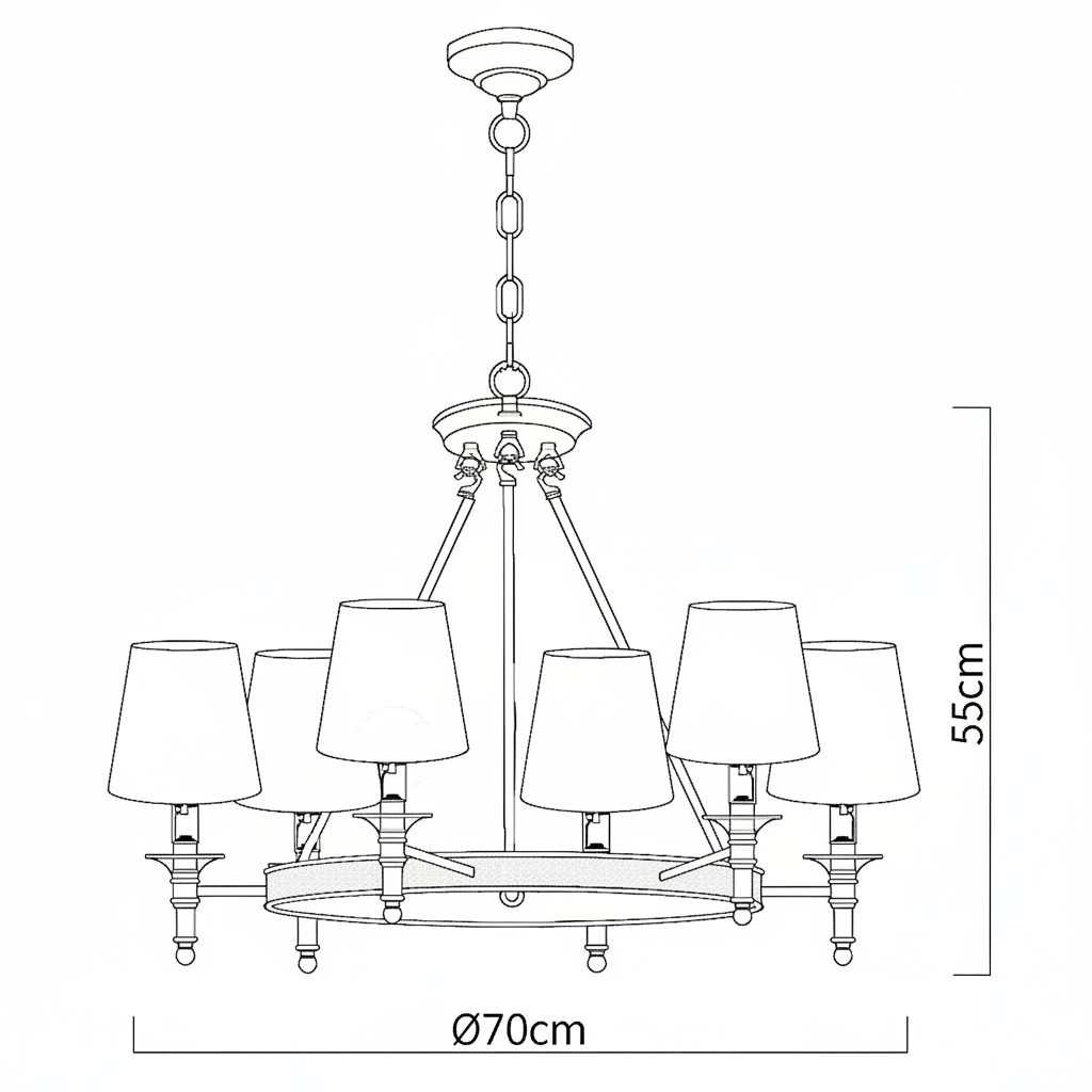 6 heads: Dia 70 cm x H 55 cm/∅ 33.5 in x H 22.1 in