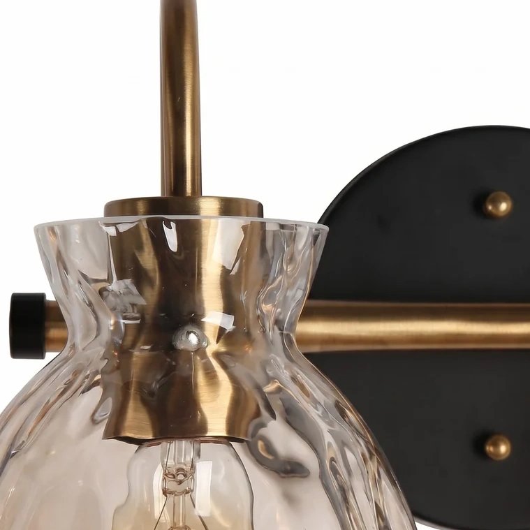 Sleek Curved Brass Arm & Black Backplate