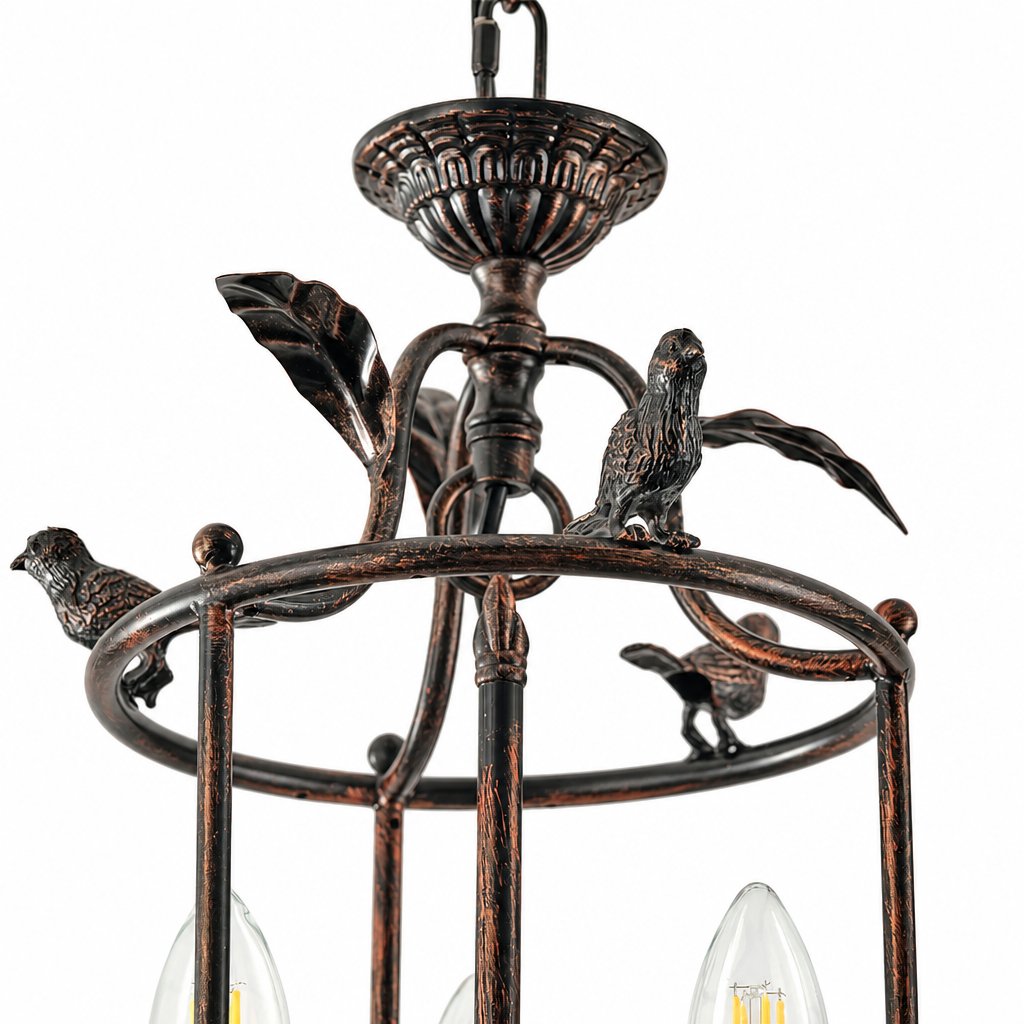 Bird & Leaf Wrought Iron Carving