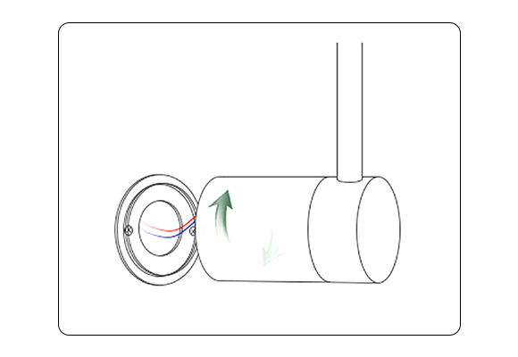 3. Connect the wires, rotate the lamp body and connect with the base