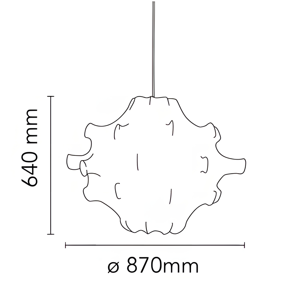 Dia 87cm x H 64cm/ ∅ 33.9″ x H 25.2″