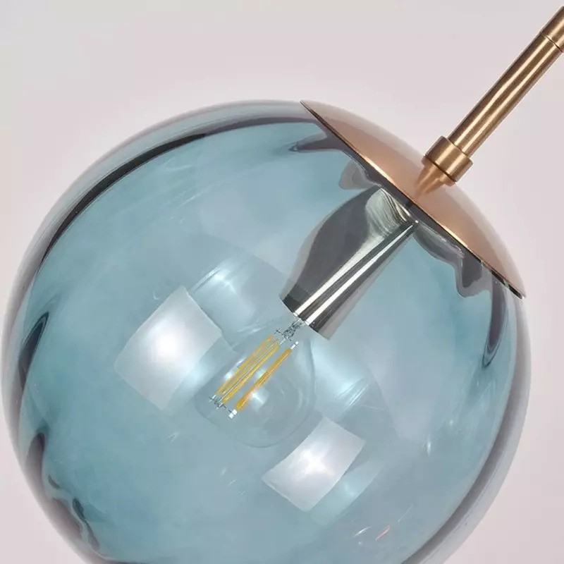 Colorful spherical glass lampshade