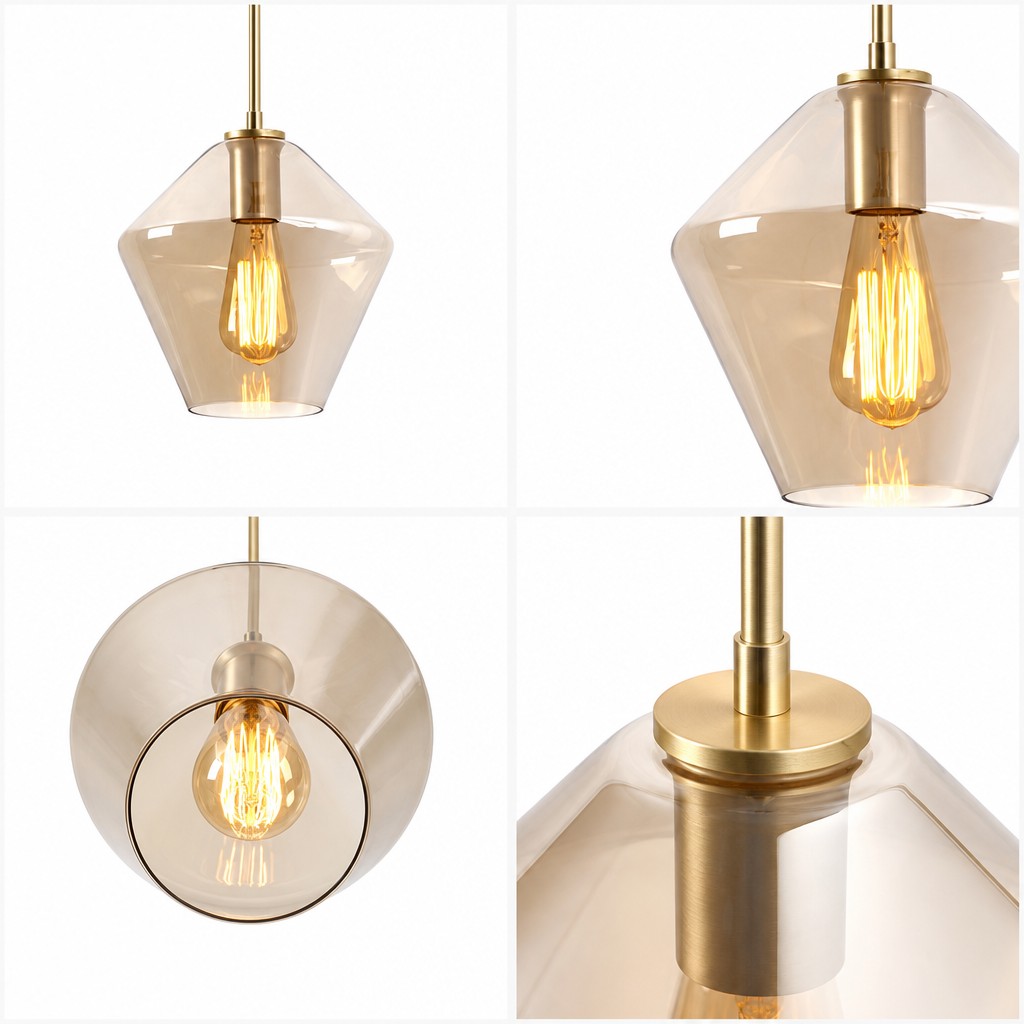 Highly transparent glass lampshade-Amber