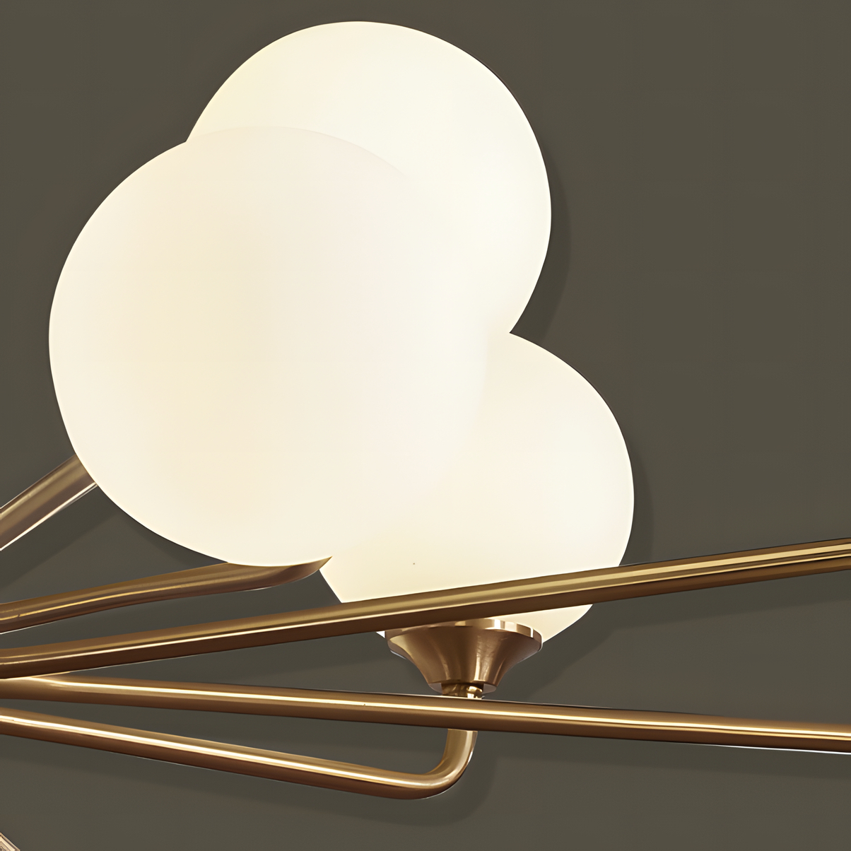 White spherical glass lampshade