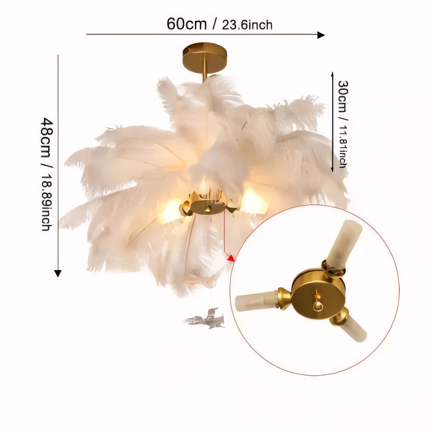 ∅ 23.6″ x H 18.9″/ Dia 60 cm x H 48 cm-3 Holder