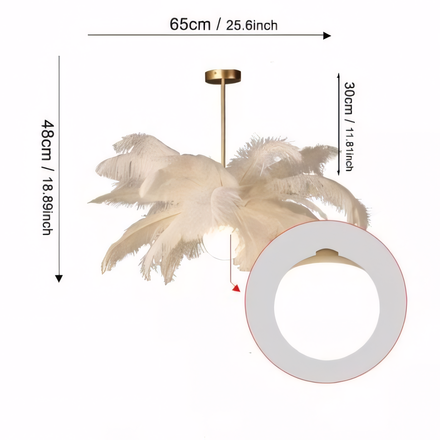 ∅ 25.6″ x H 18.9″/ Dia 65 cm x H 48 cm-1 Holder