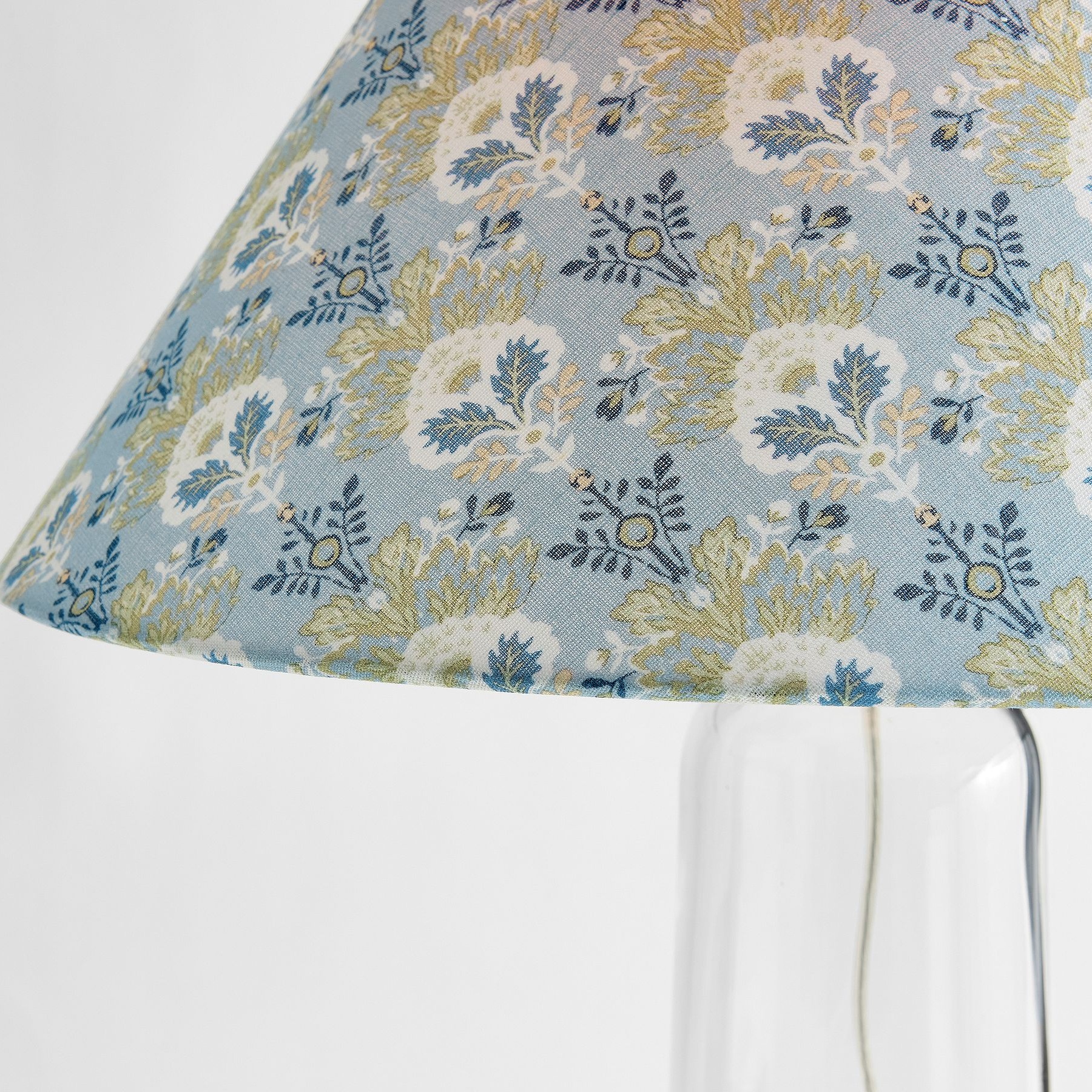 Vintage floral blue fabric shade
