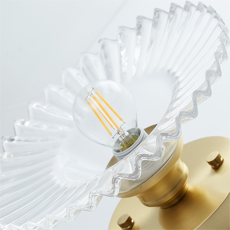 Pleated glass lampshade