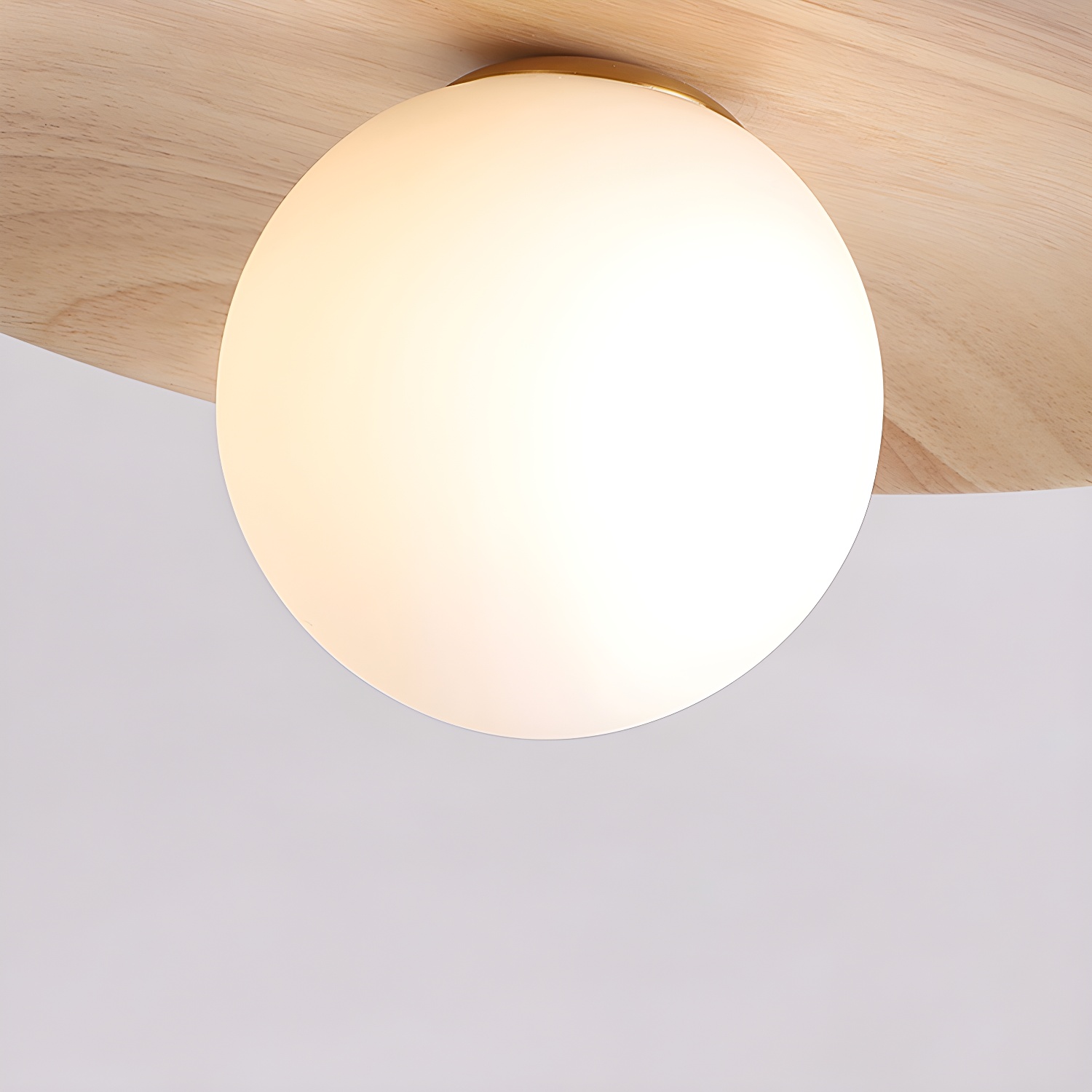 White glass ball lampshade