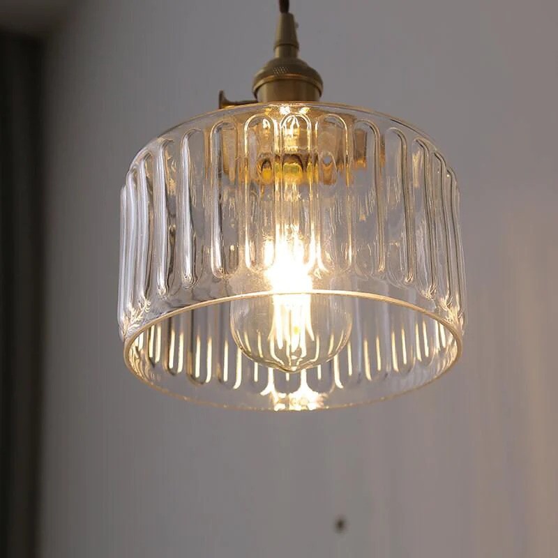 Striped glass lampshade