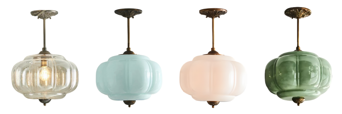 Tips:  The lamp pole of the transparent lampshade is gunmetal, and the lamp pole of other color lampshades is brass.