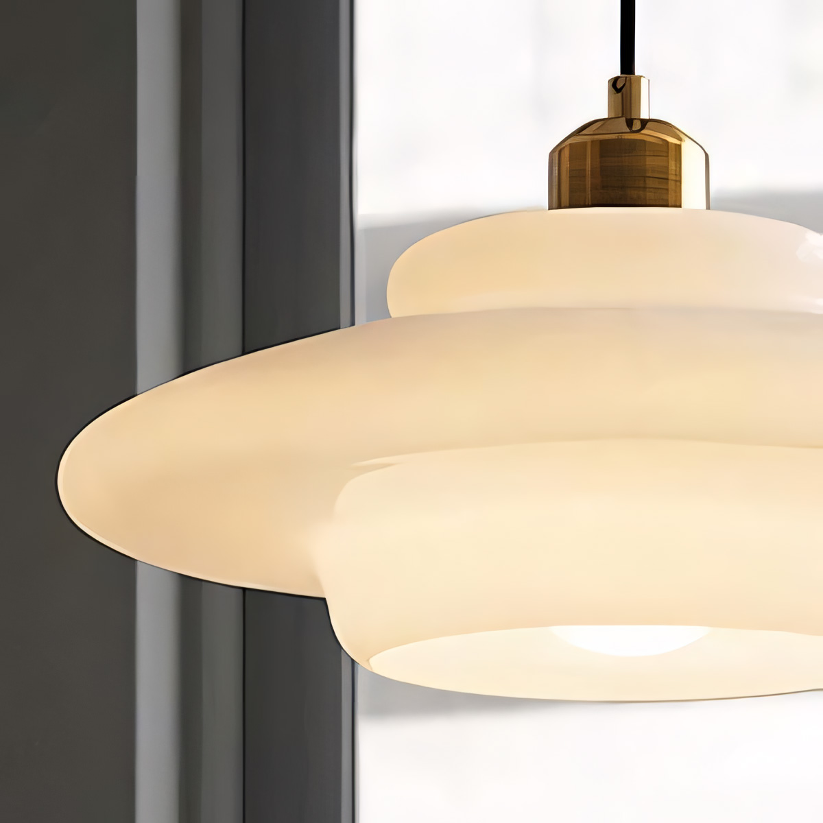 White large glass shade