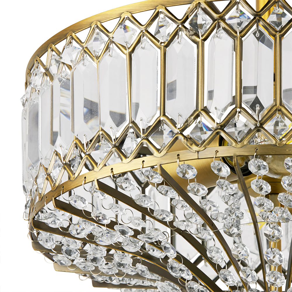 Crafted with 350 clear faceted K-9 crystals