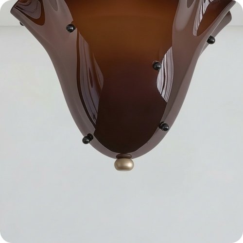 Handcrafted Bell-Shaped Glass Shade with Beaded Accents