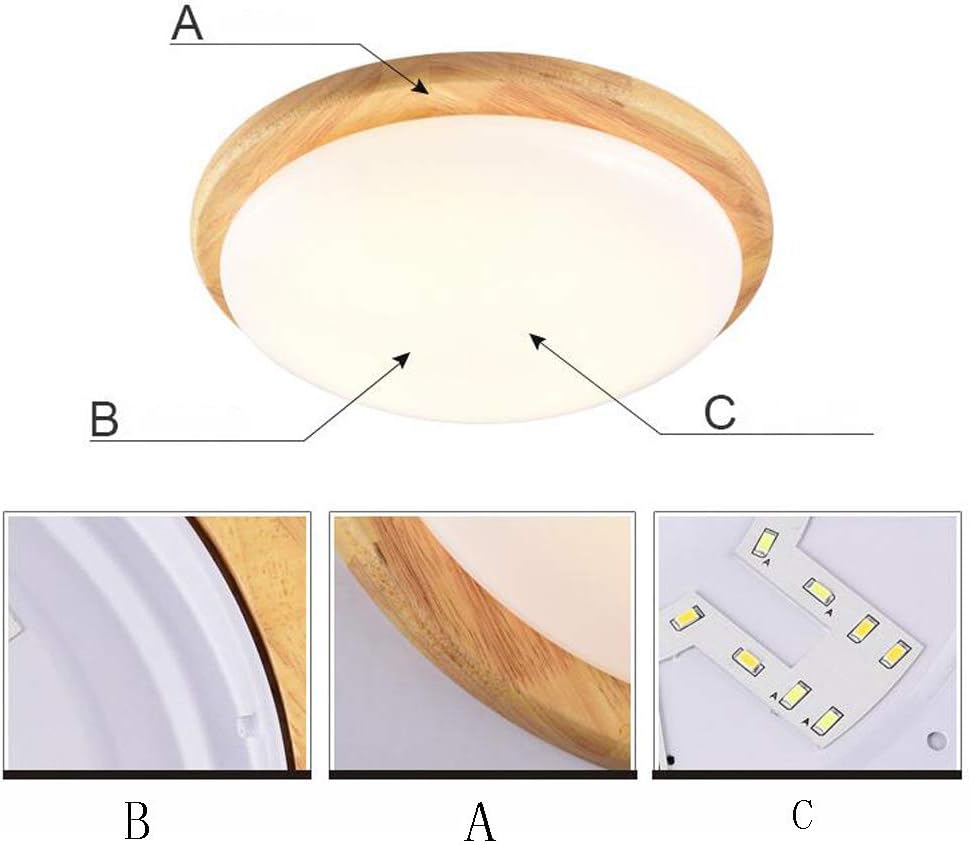 Rubberwood lamp body ＋ Acrylic lampshade ＋ Integrated LED