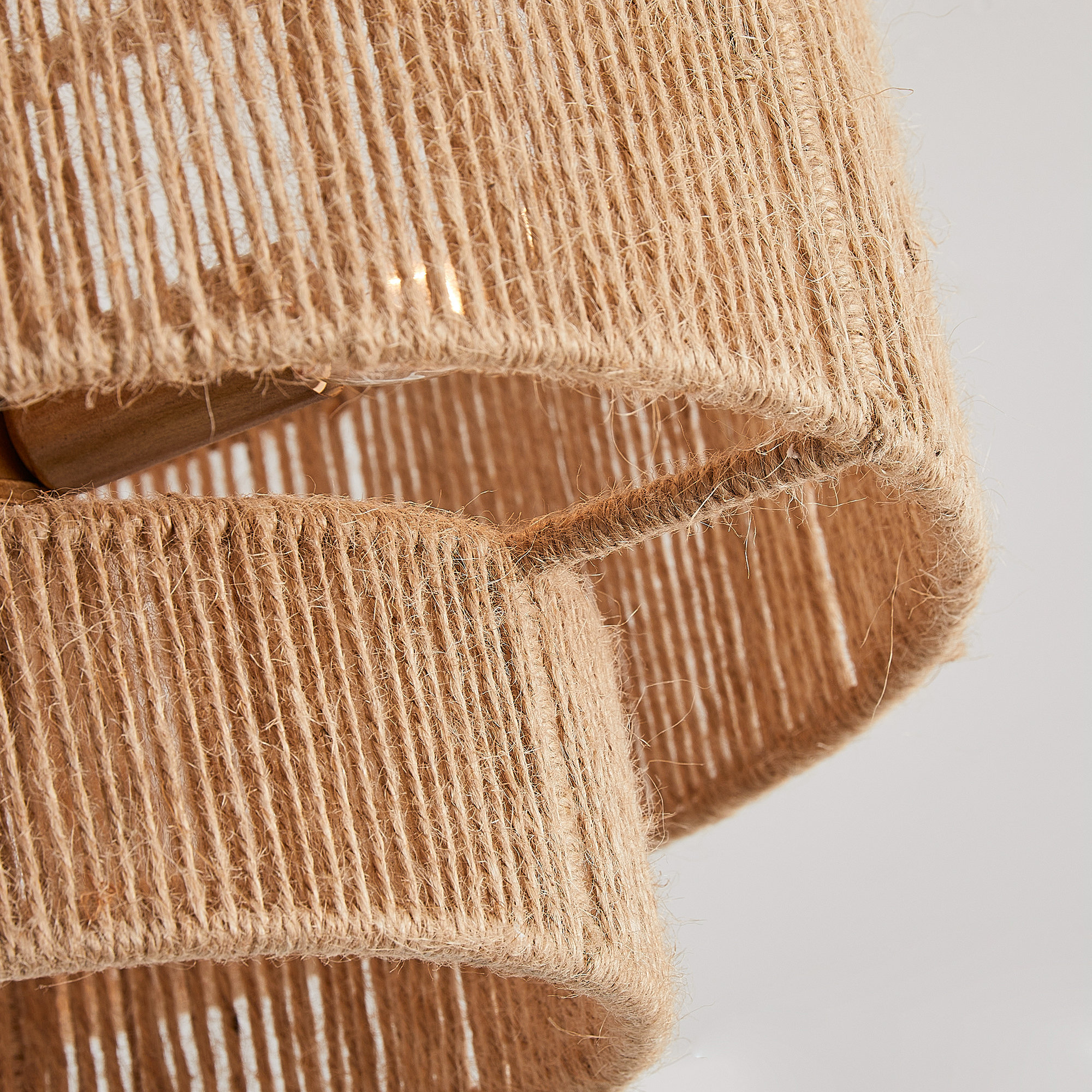 Handwoven jute rope lampshade