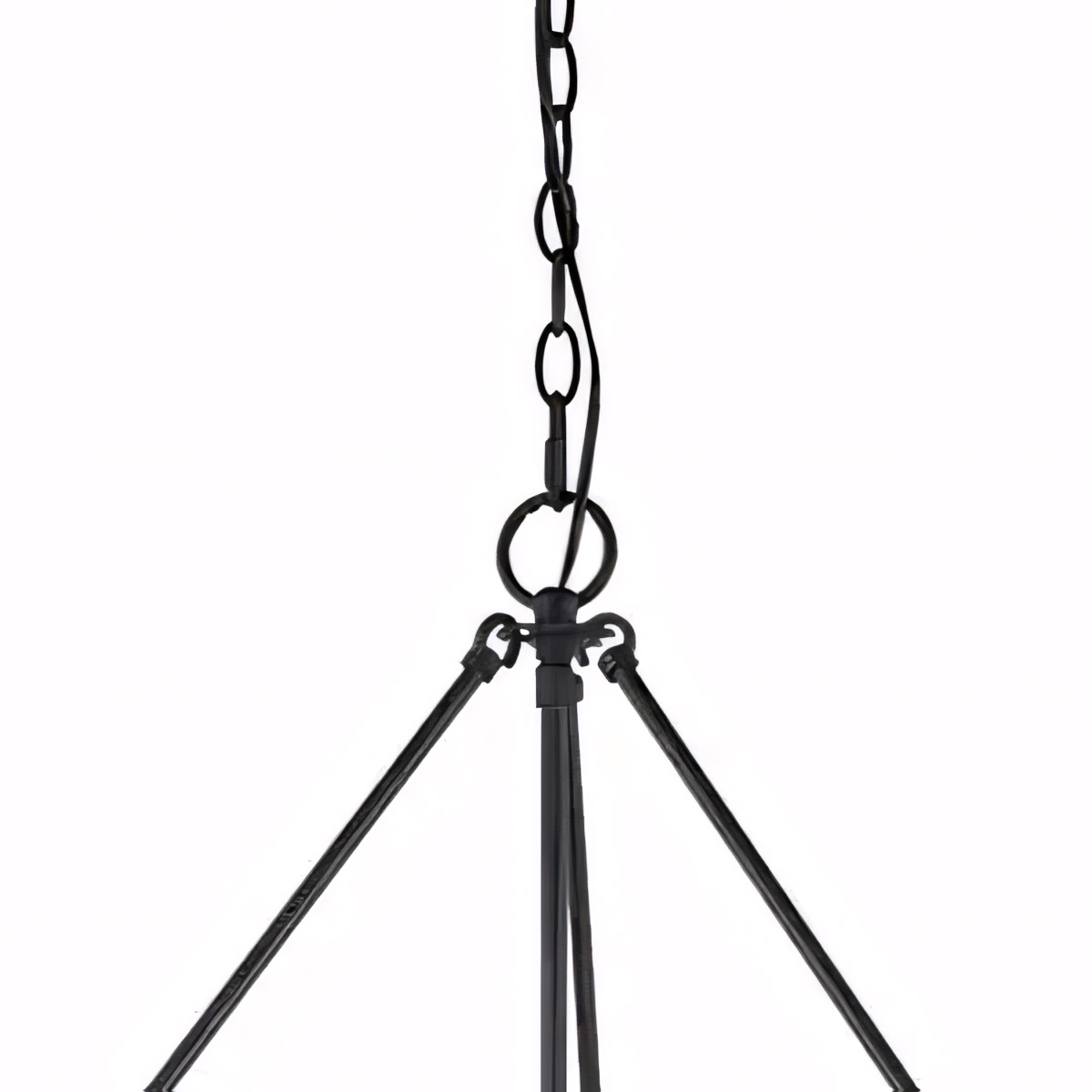 Sturdy black metal ropes with metal rings