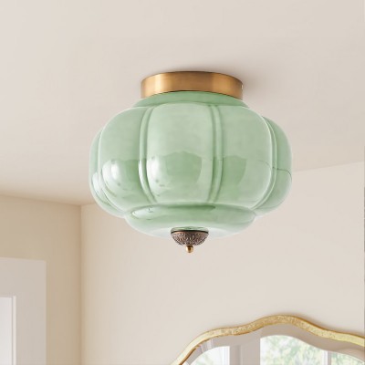 Ozita Retro Milk Glass Semi Flush Mount Eloise Ceiling Light — $288.90 (was $321.00) -10%