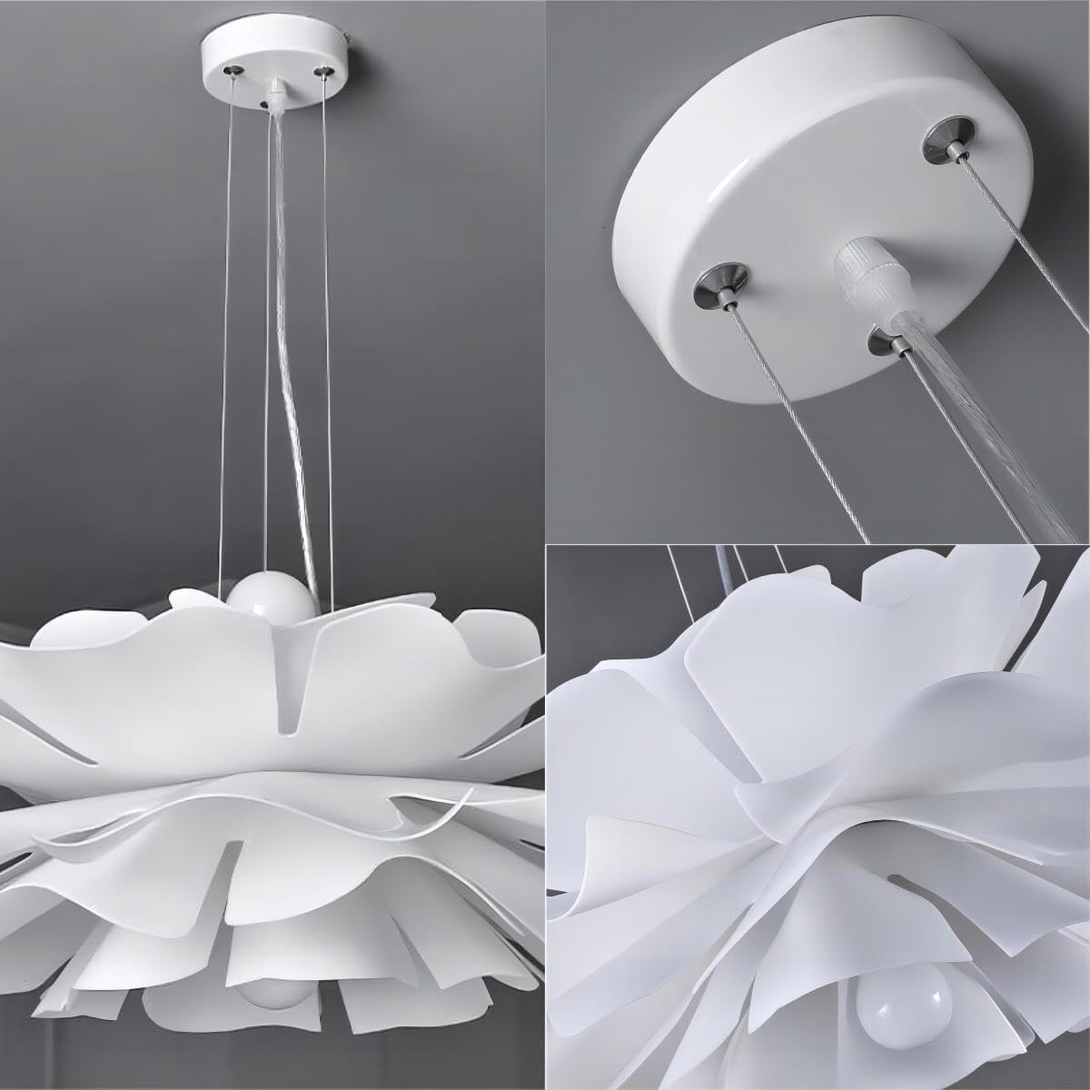 Acrylic petal lampshade + Iron plated ceiling plate