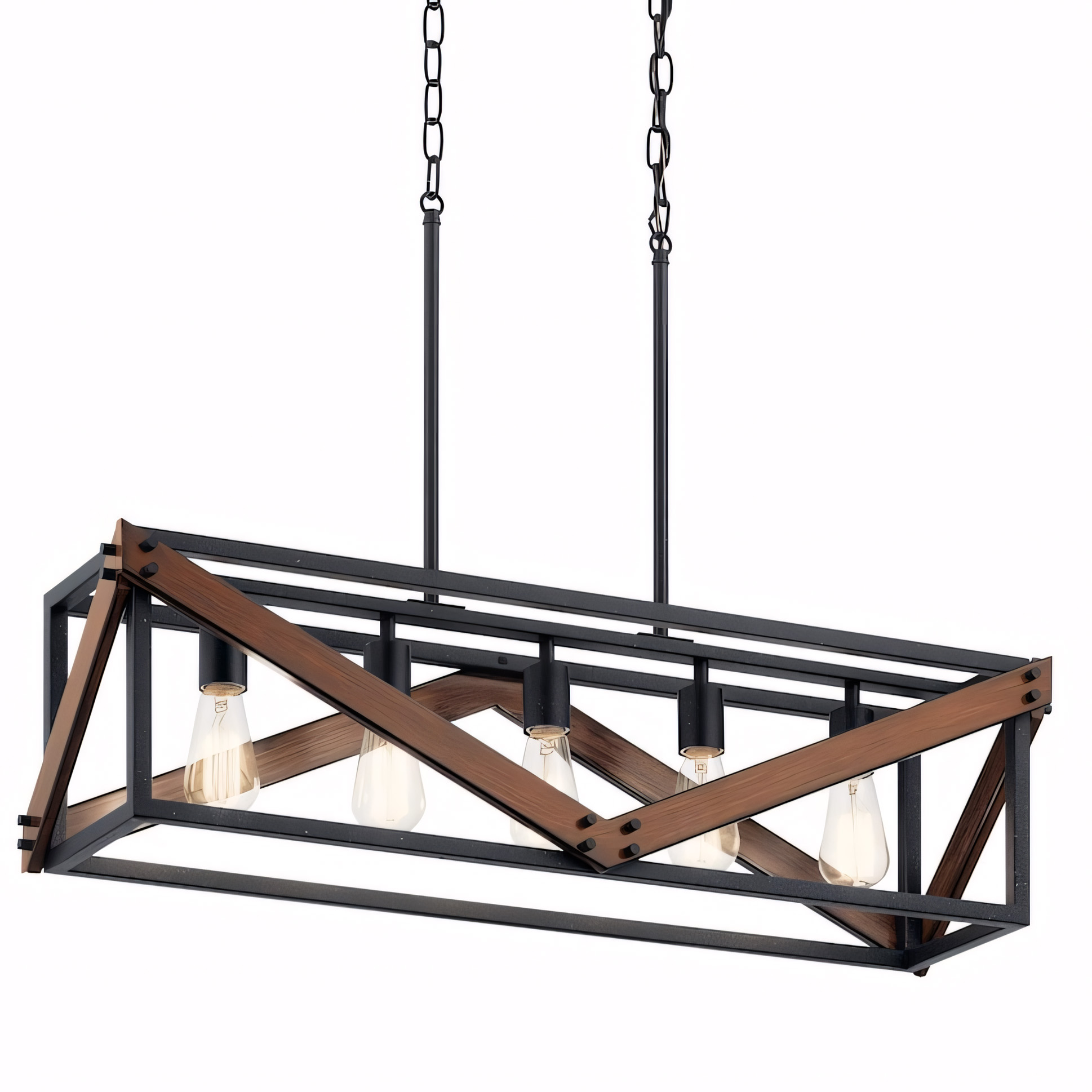 Distressed Black and Wood Tone