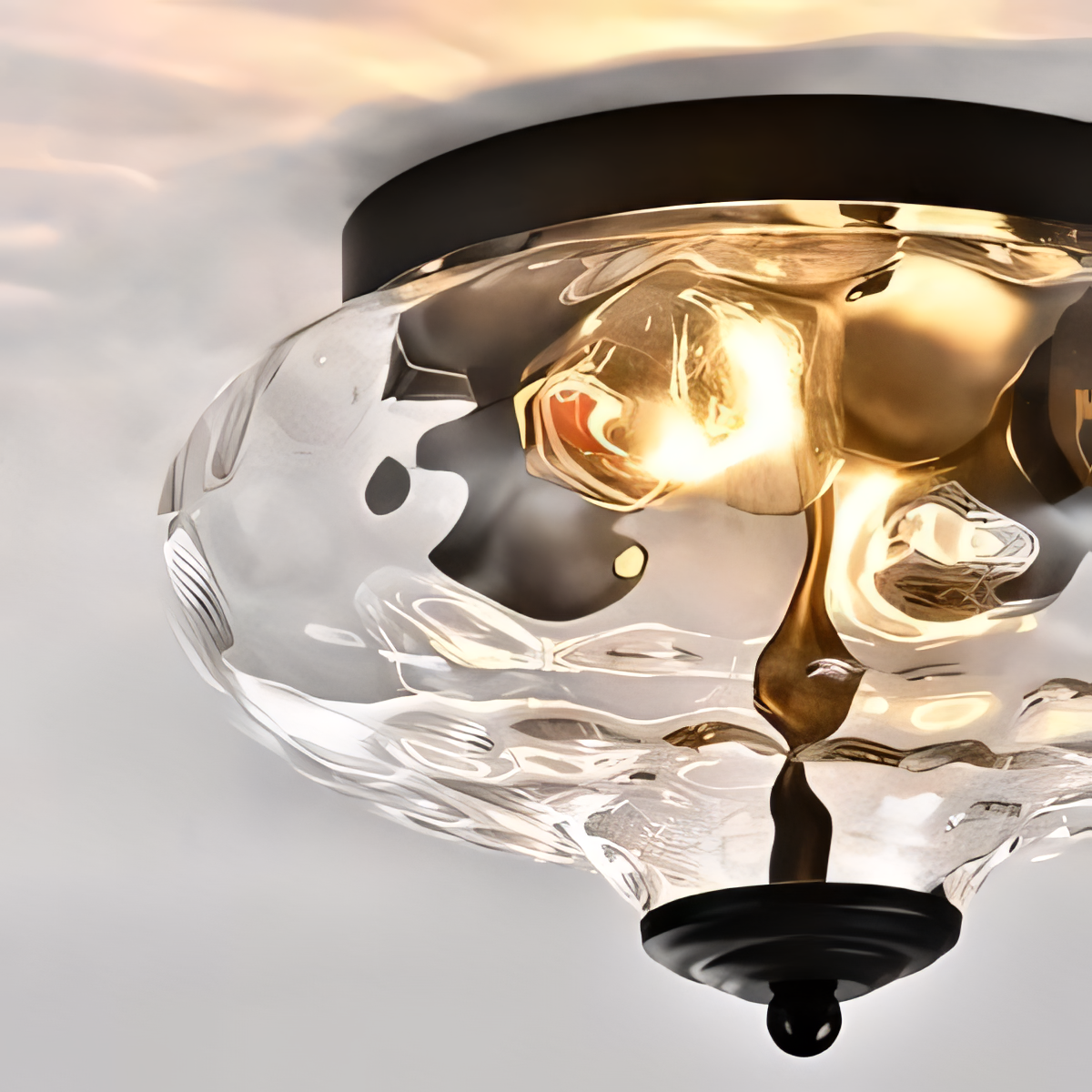 Sturdy hammered glass light shade