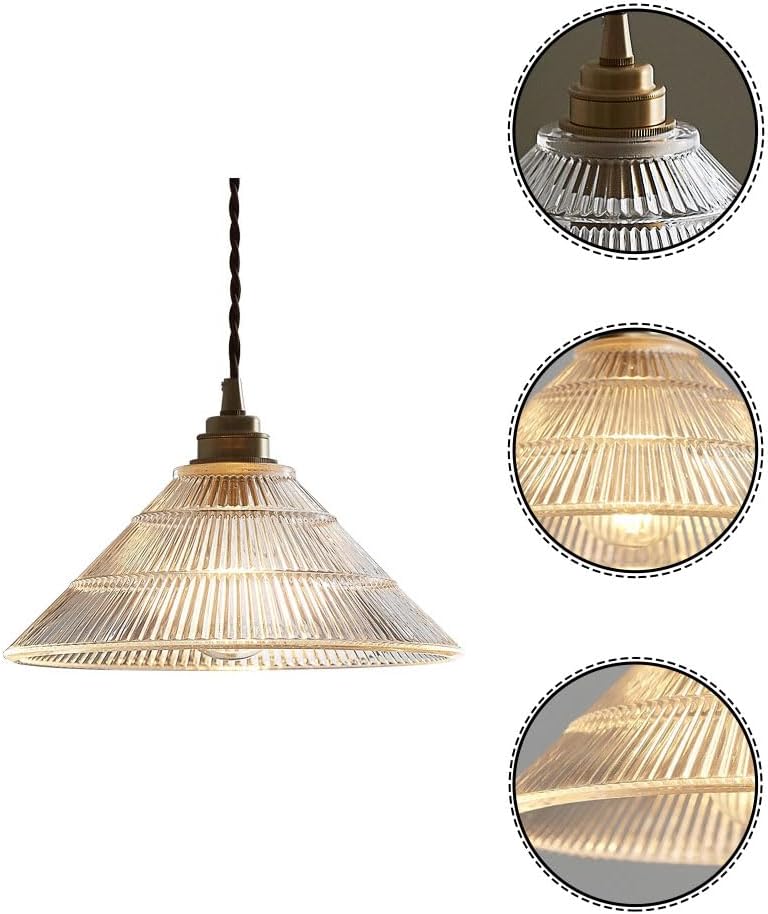 High temperature paint treated lamp body + Striped glass lampshade