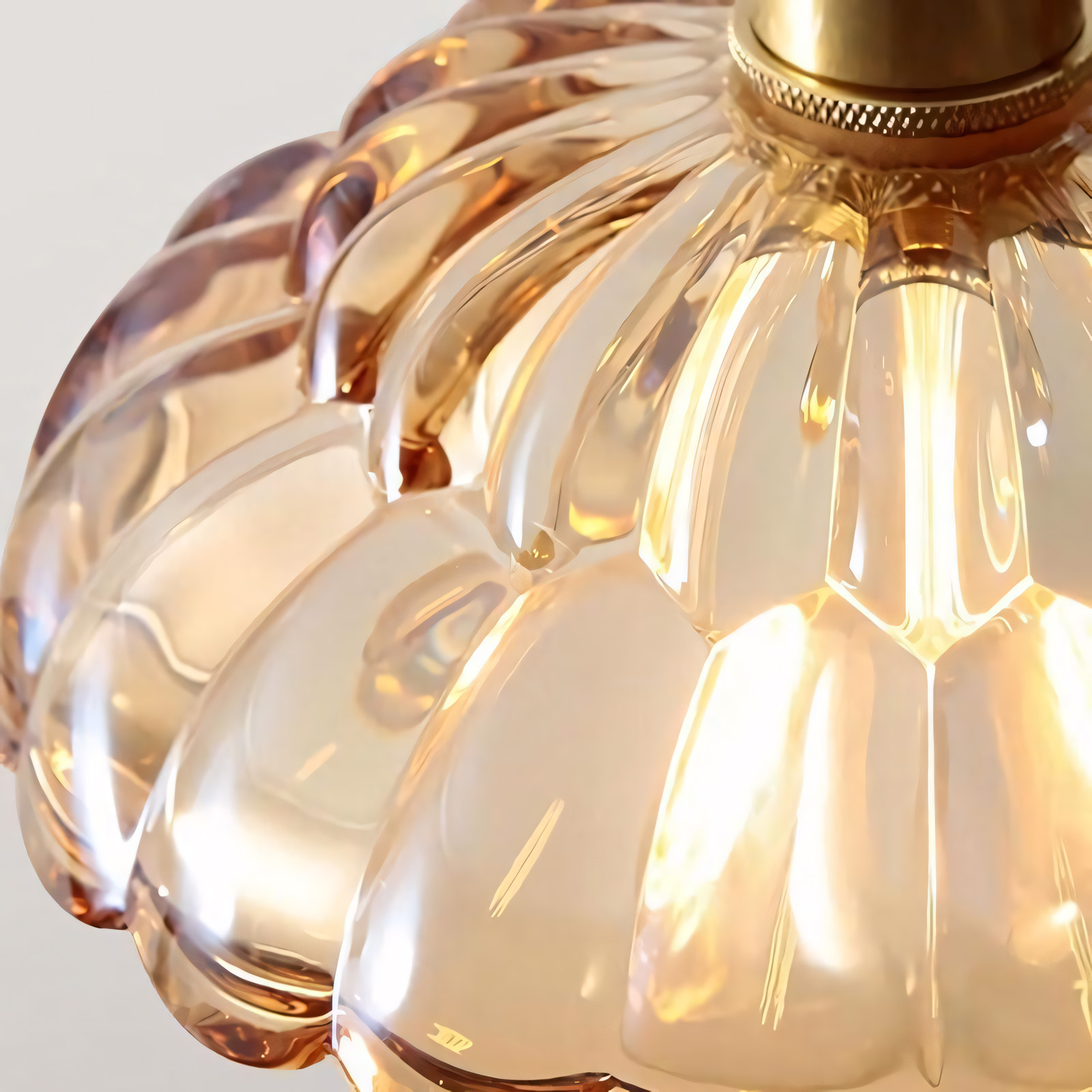 Amber glass lampshade