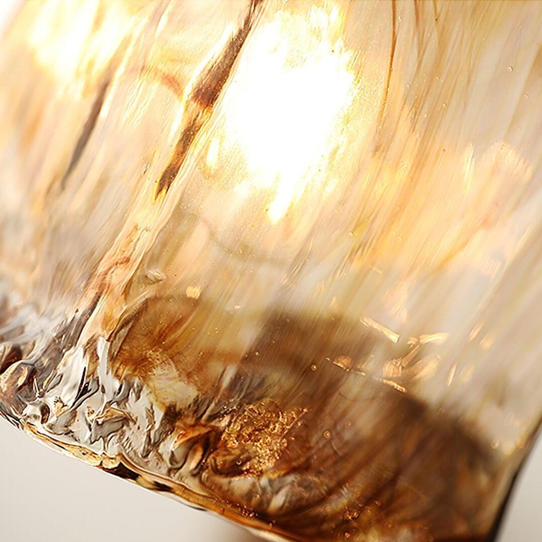 Glass shade marked with coffee ink