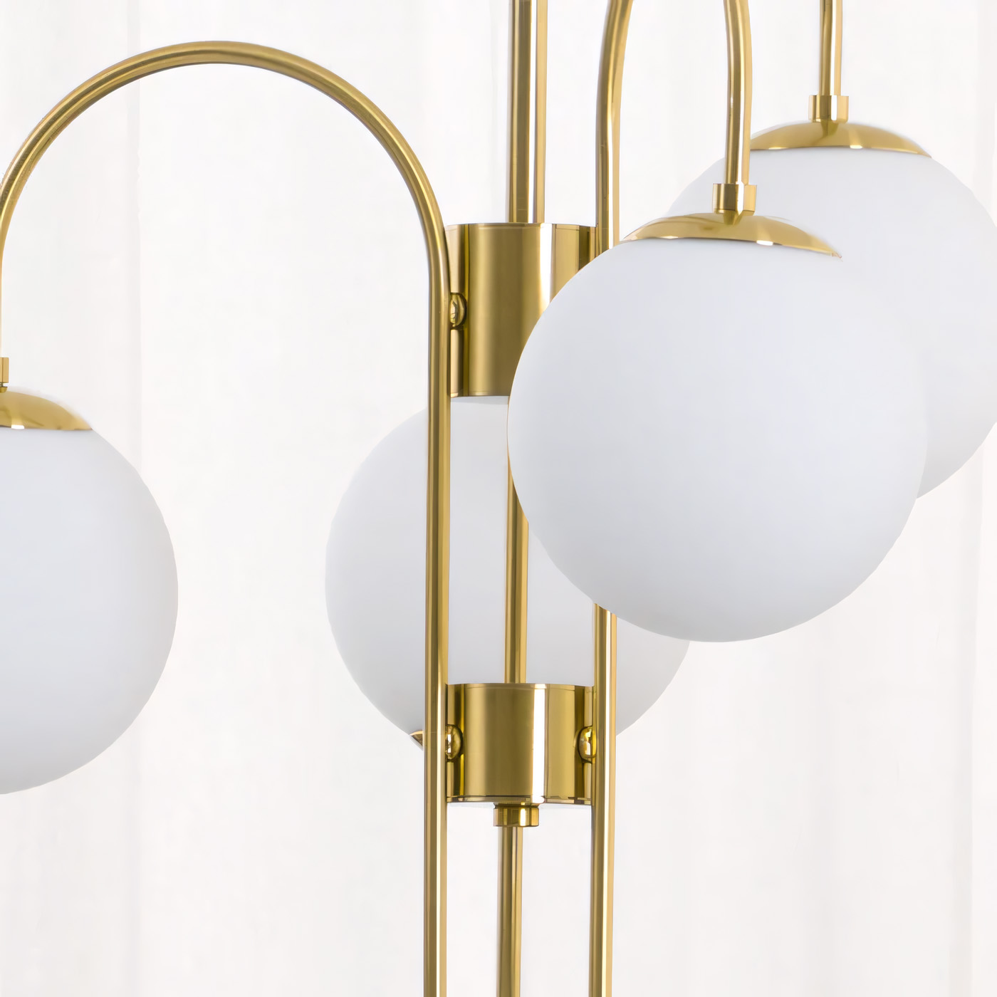 White frosted glass spherical lampshade