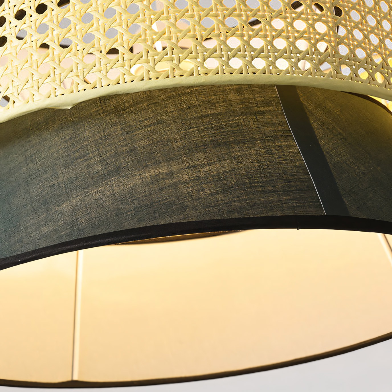 Trapezoidal fabric lampshade
