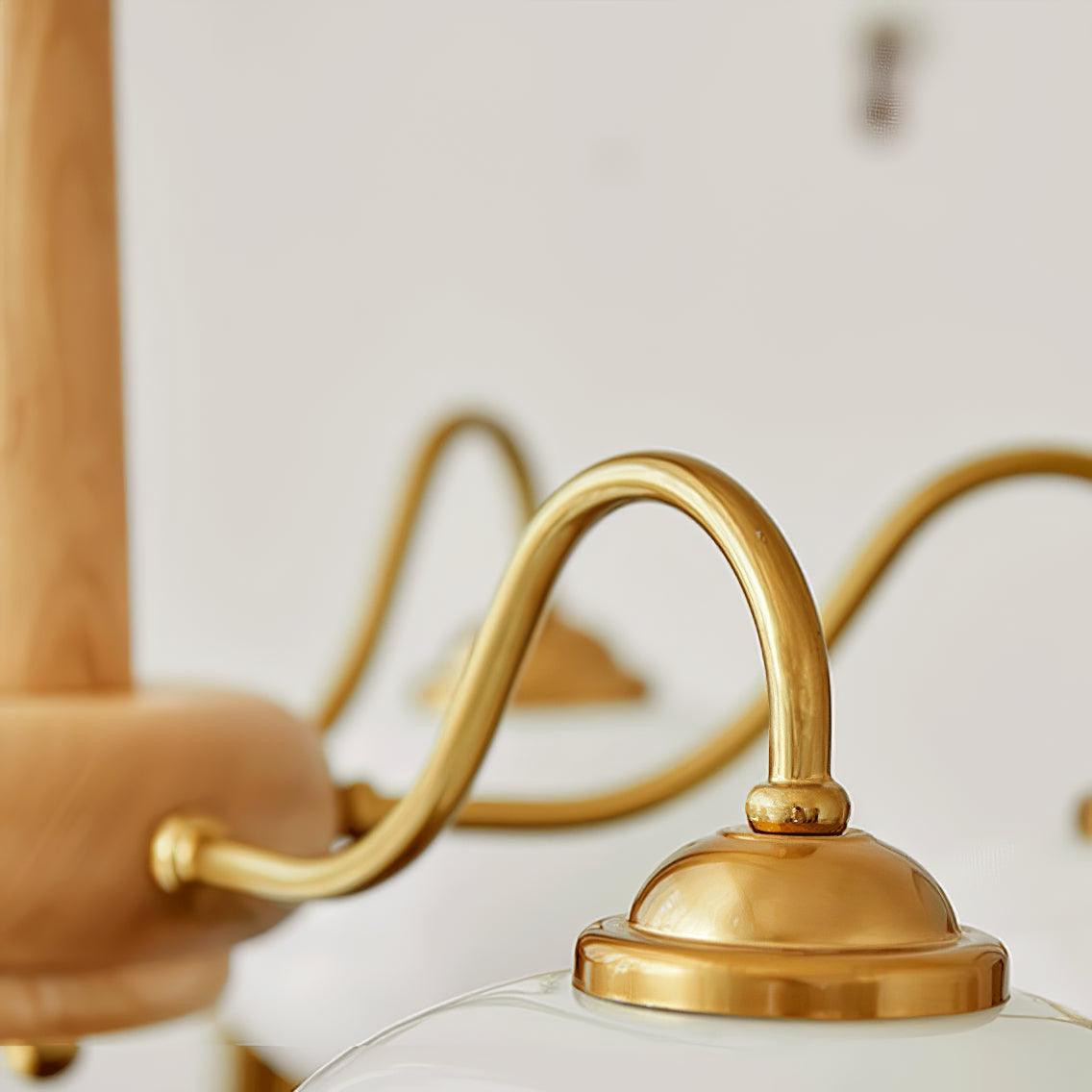 Gold finish lamp arms
