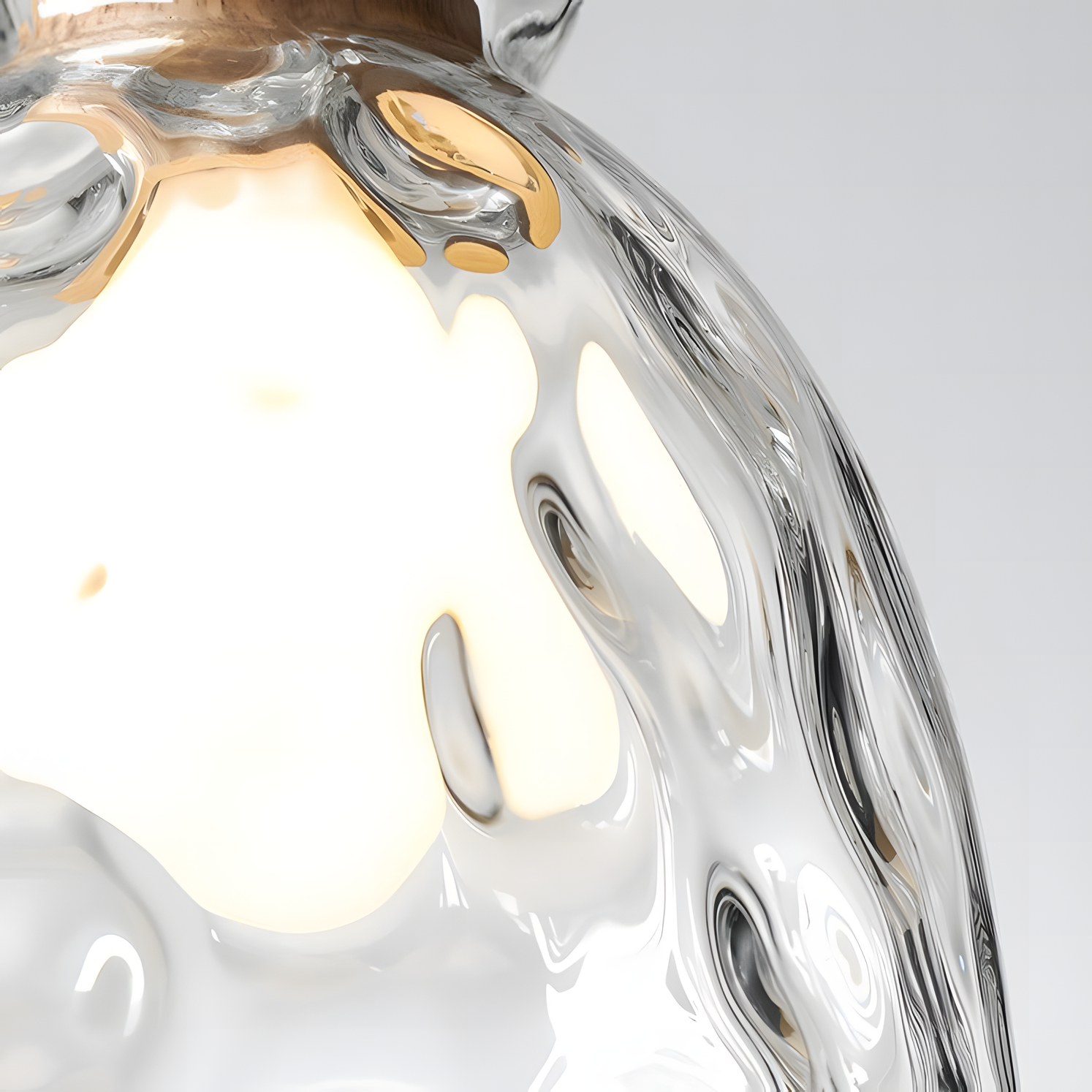 Hammered glass lampshade