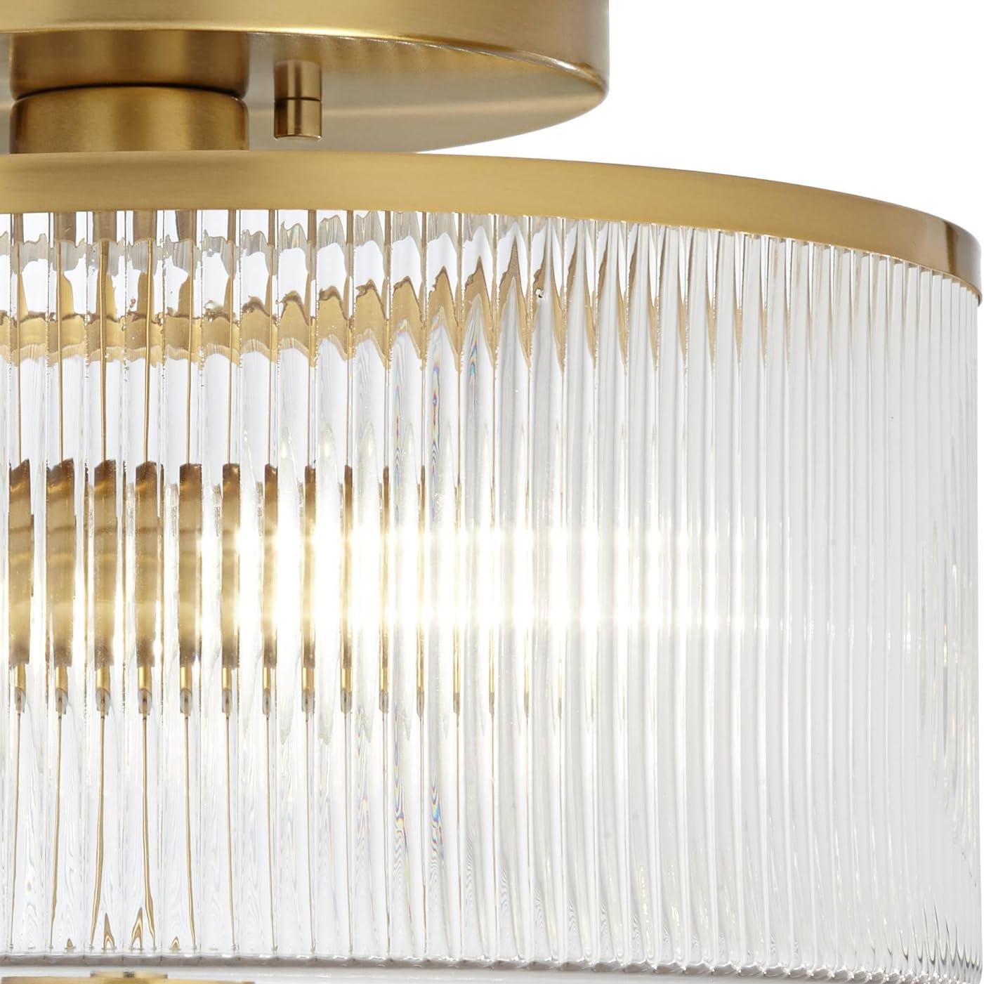 Ribbed glass lampshade