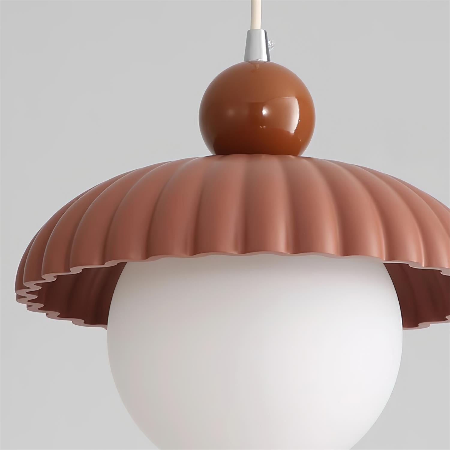 White spherical glass lampshade