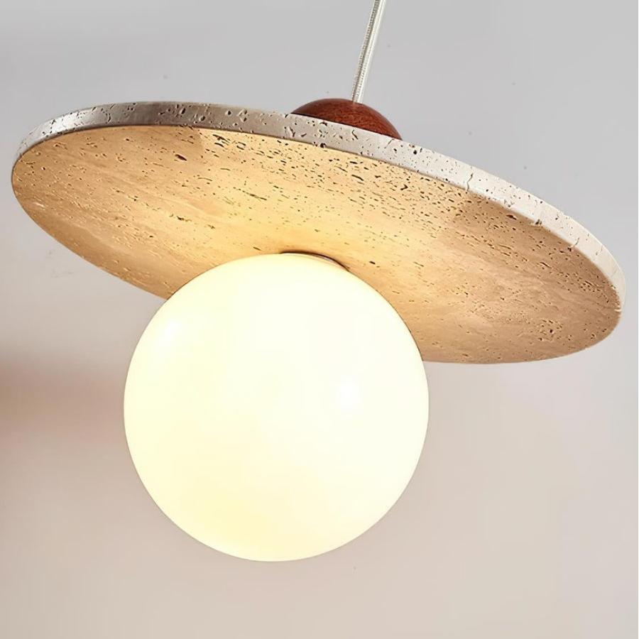 White spherical glass lampshade