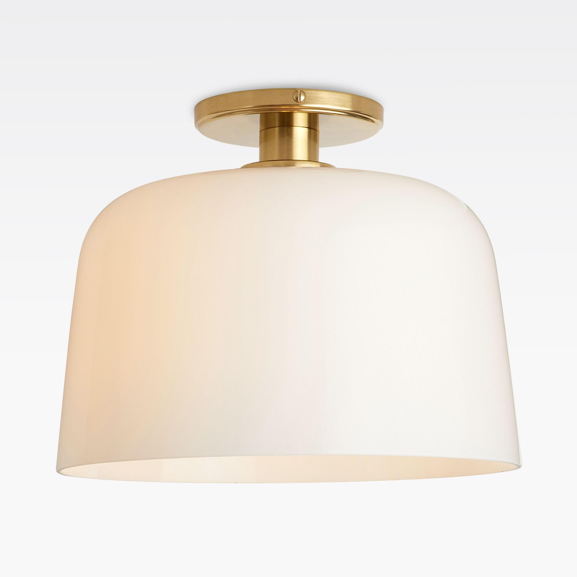 Antique Brass-White Glass