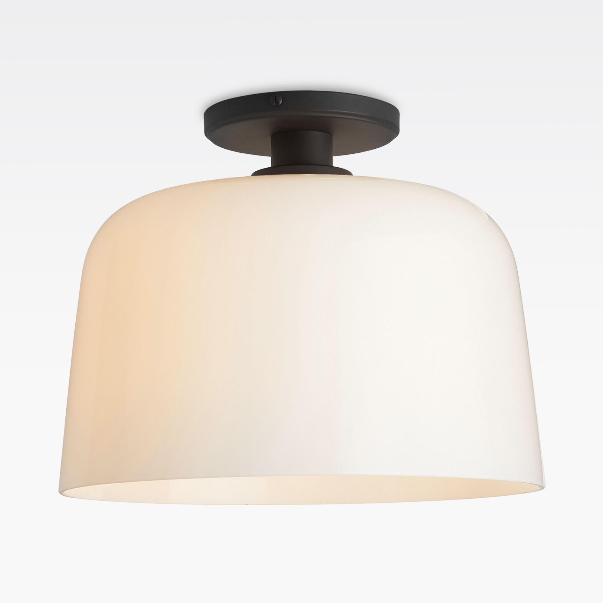 Oil Rubbed Bronze-White Glass