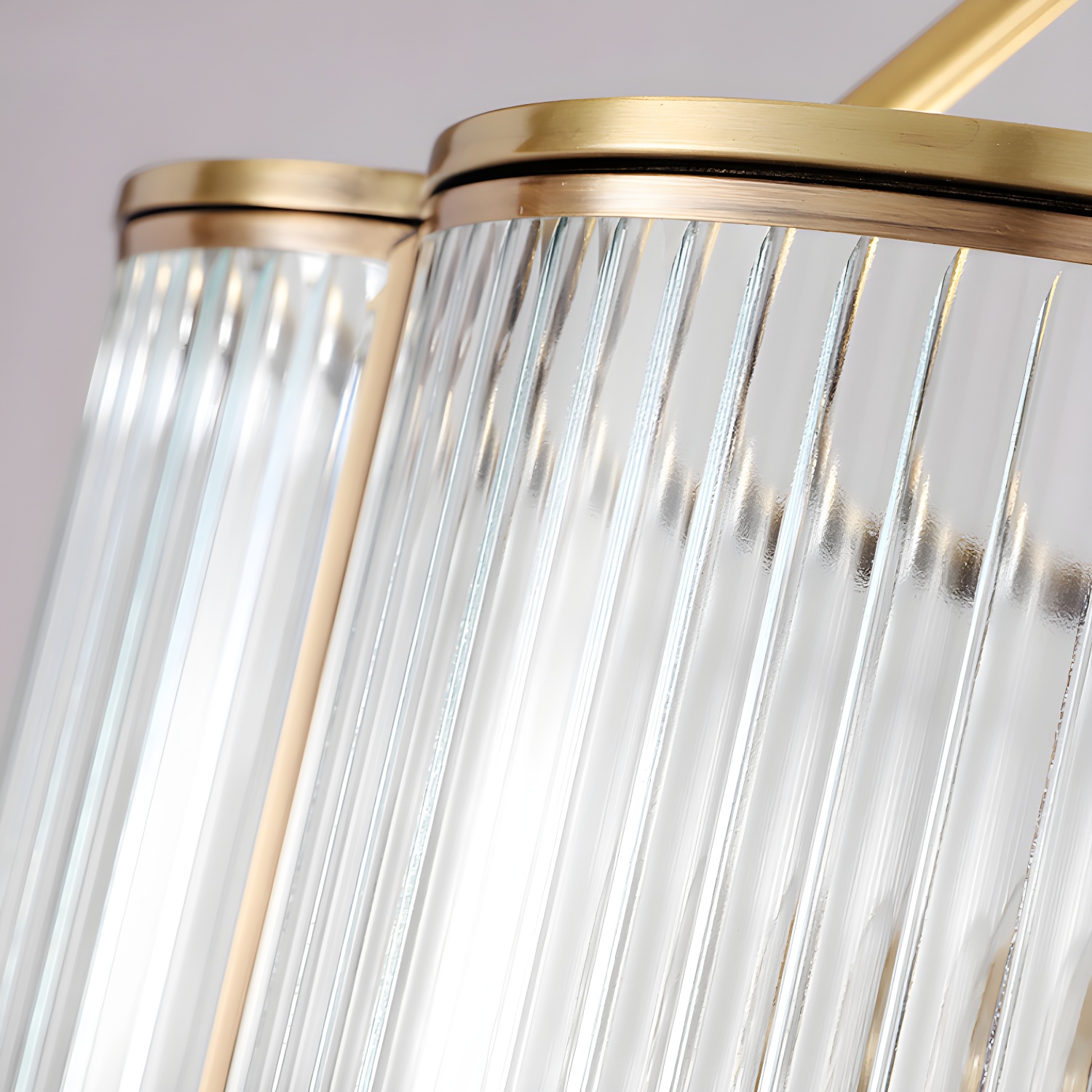 Ribbed glass lampshade