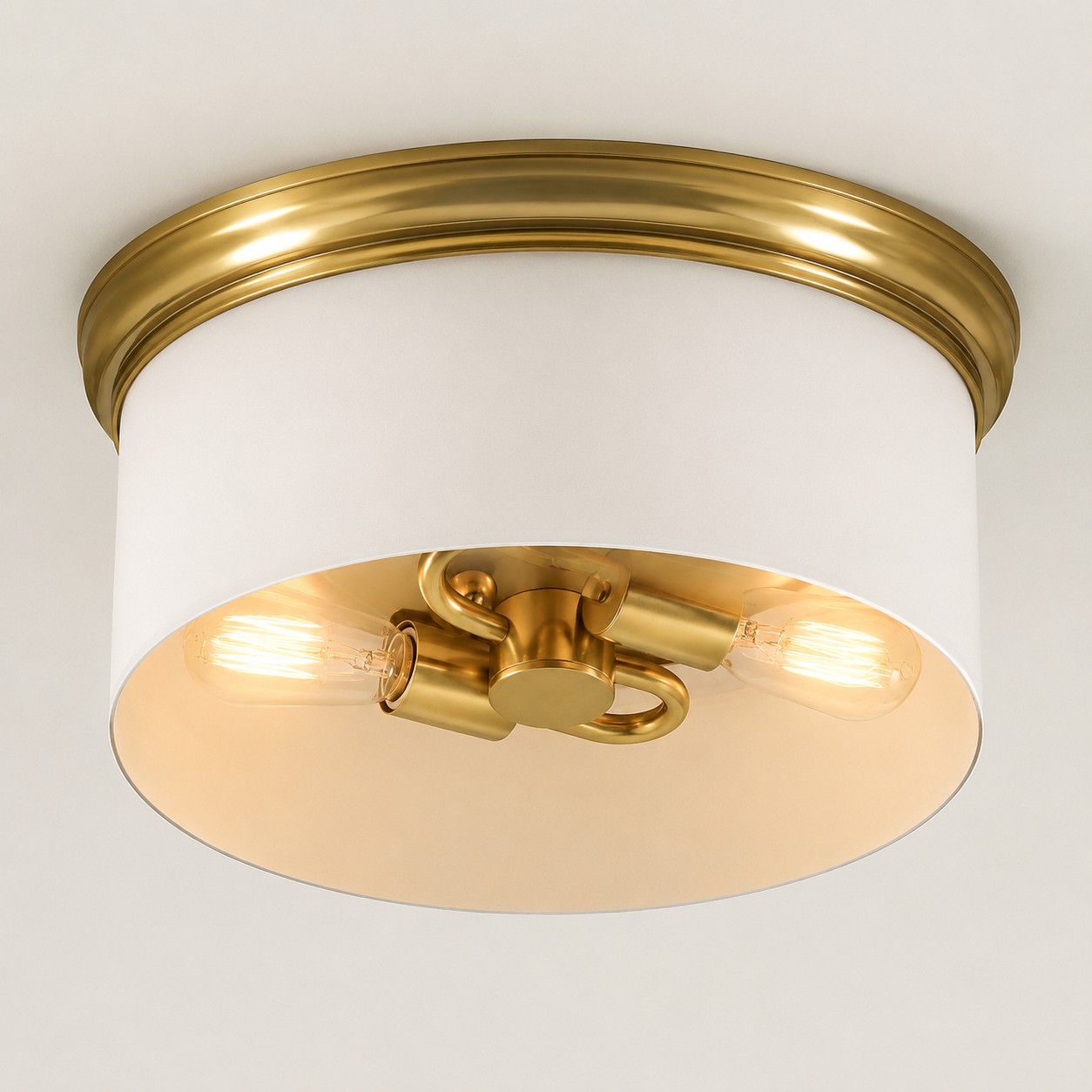 Antique Brass-White Glass