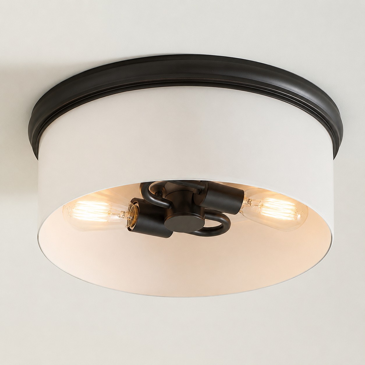Oil Rubbed Bronze-White Glass