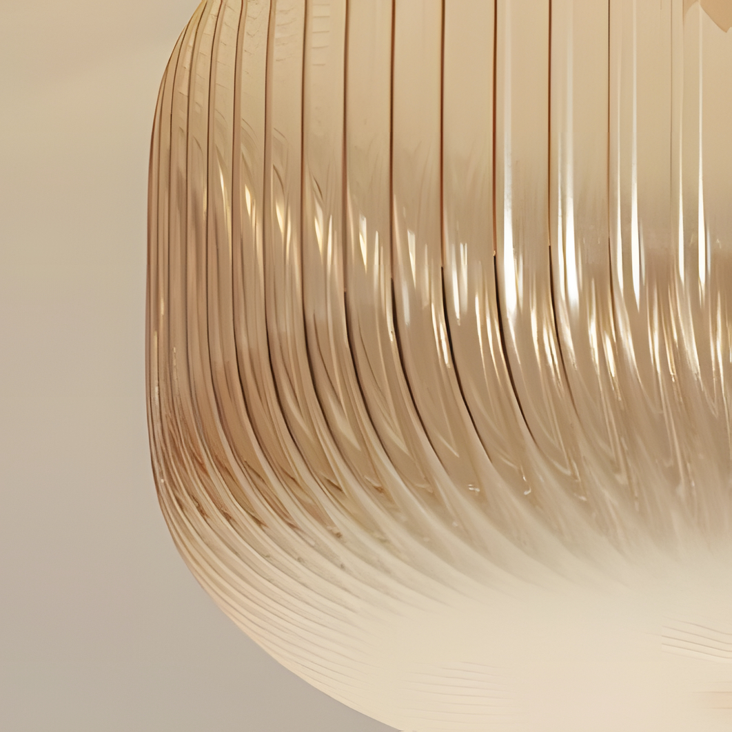 Fluted amber glass shade