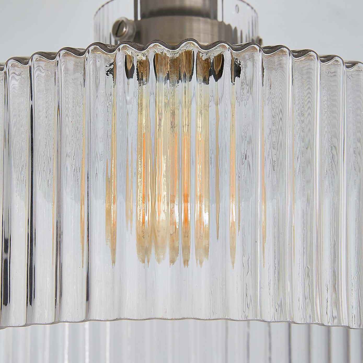 Ribbed glass lampshade