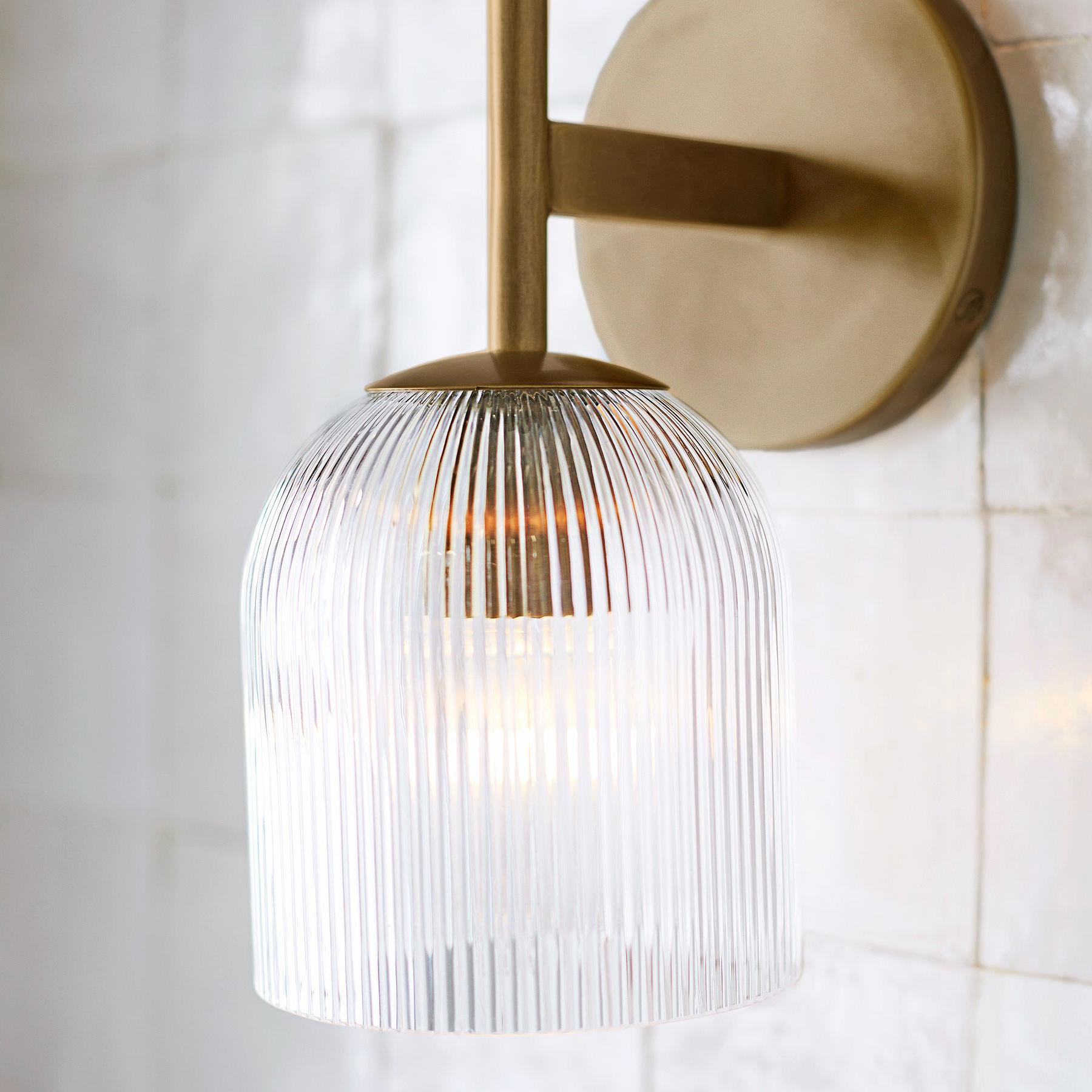 Striped clear glass lampshade