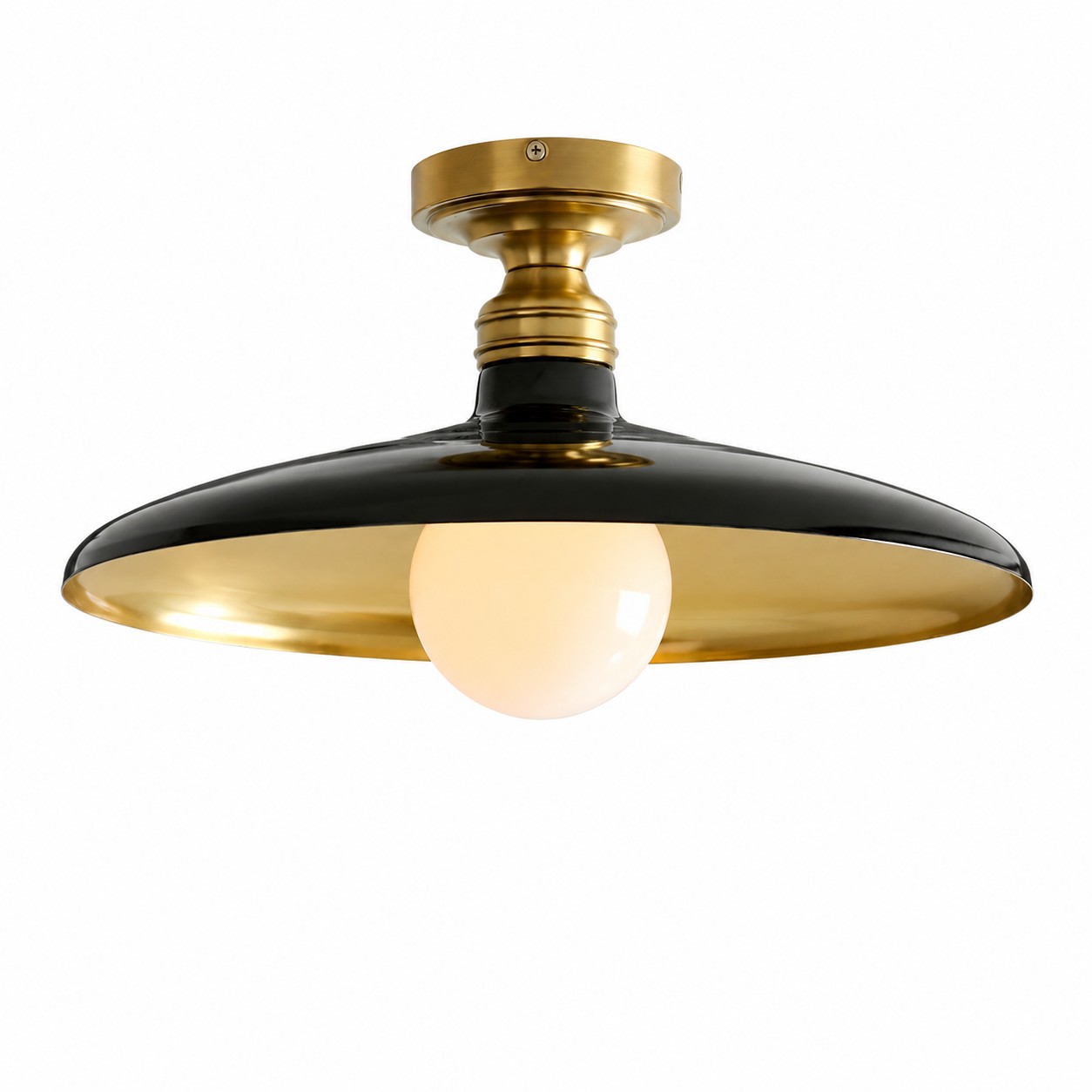 Gloss Black & Tumbled Brass