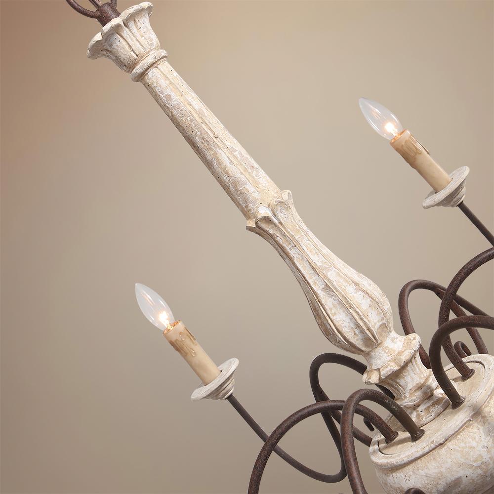 A candle-style fixture caps