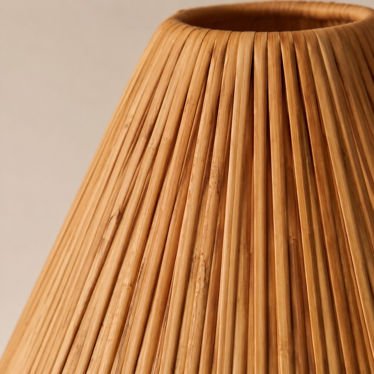 Natural woven rattan lampshade
